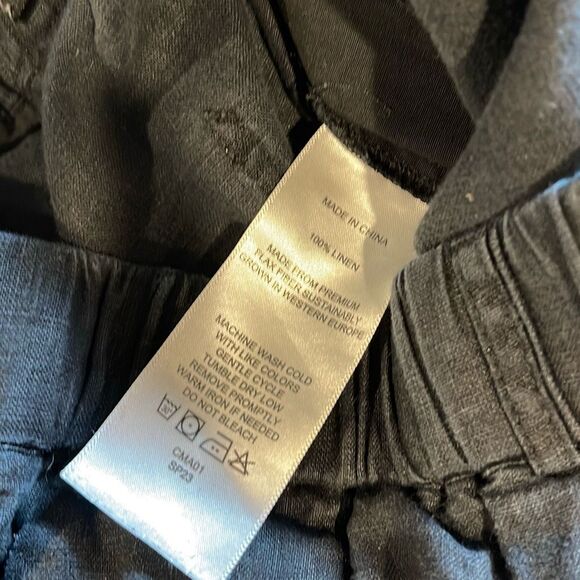 Quince Womens 100% European Linen Elastic Waist Pull On Pants Black Size Large - Picture 8 of 11